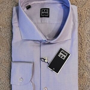 Ike Behar NWT Men's Lavender Checkered Dress Shirt